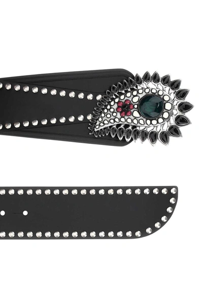 Isabel Marant Aliette Embellished Leather Belt In Black