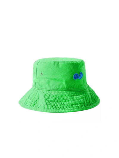 Shop Acne Studios Bubble Logo Bucket Hat In Green