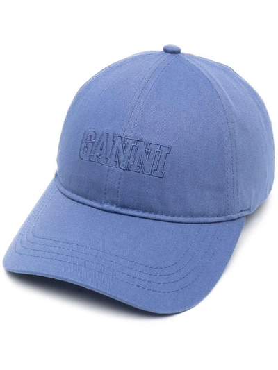 Shop Ganni Caps & Hats In Grey