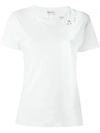Saint Laurent Classic Short Sleeve T-shirt In Ivory And Black Sl Musical Notes Printed Cotton Jersey