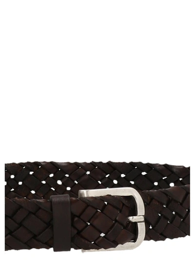 Shop Andrea D'amico Plaited Belt In Brown