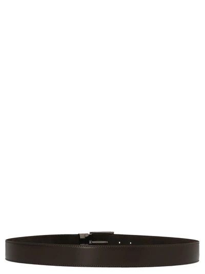 Shop Andrea D'amico Reversible Suede Leather Belt In Brown