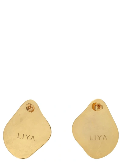 Shop Liya 'pearl' Earrings In Gold