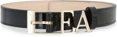Shop Emporio Armani Patent Leather Belt In Black
