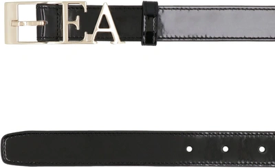 Shop Emporio Armani Patent Leather Belt In Black