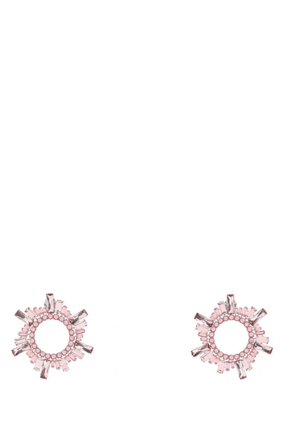 Shop Amina Muaddi Earrings In Rosesilver