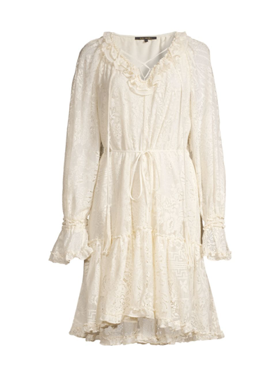 Shop Kobi Halperin Women's Senna Floral-lace Cotton-blend Dress In Antique