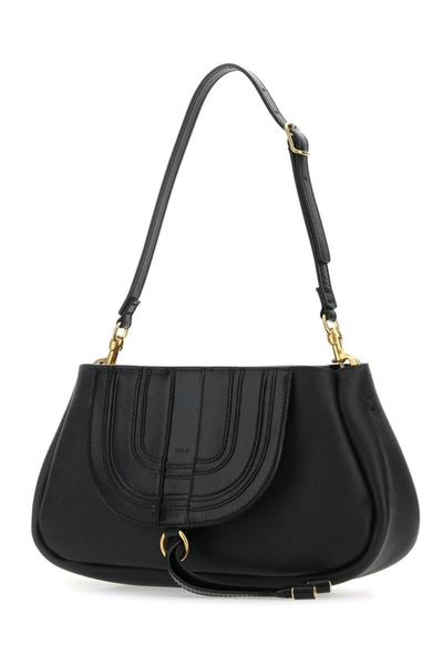 Chloé Chloe Women Black Leather Marcie Clutch In 001