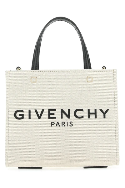 Givenchy Woman Ivory Canvas Mini G-tote Handbag In 255