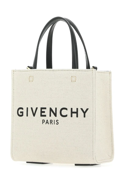 Givenchy Woman Ivory Canvas Mini G-tote Handbag In 255