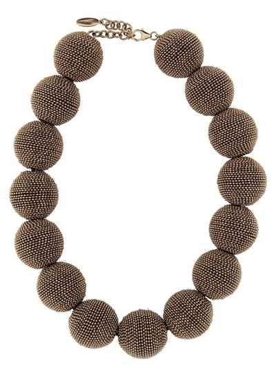 Shop Brunello Cucinelli 'sfere Monile' Necklace In Brown