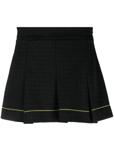 Shop Ganni Organic Cotton Mini Skirt In Black
