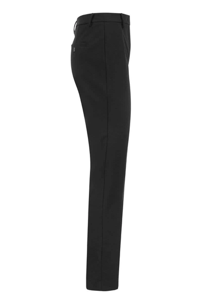 Shop Weekend Max Mara Ozono - Gabardine Trousers In Black