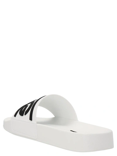 Shop Dolce & Gabbana Logo Slides In White/black