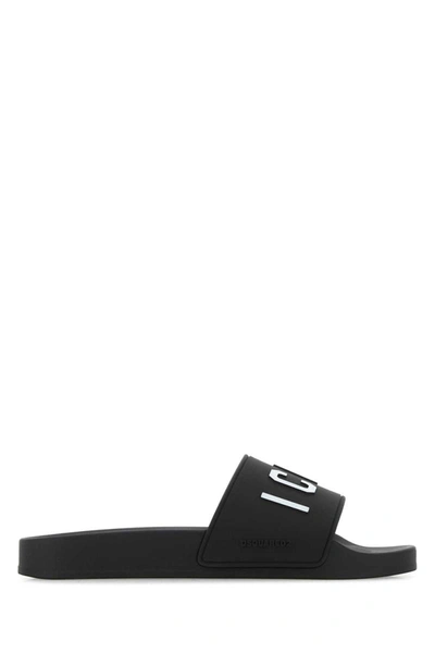 Shop Dsquared2 Dsquared Slippers In Black