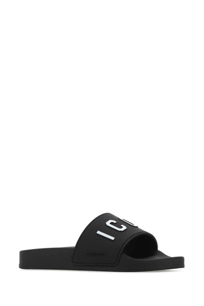Shop Dsquared2 Dsquared Slippers In Black
