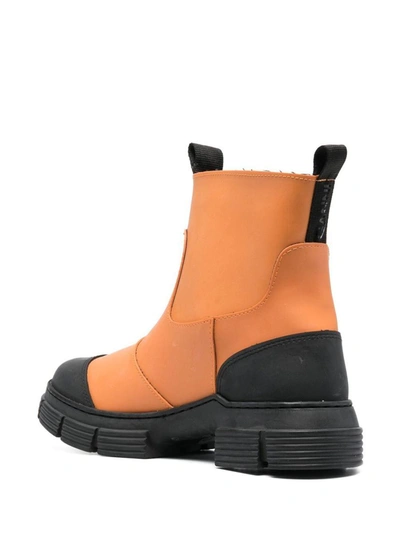 Shop Ganni Recycled Rubber Boots In Beige