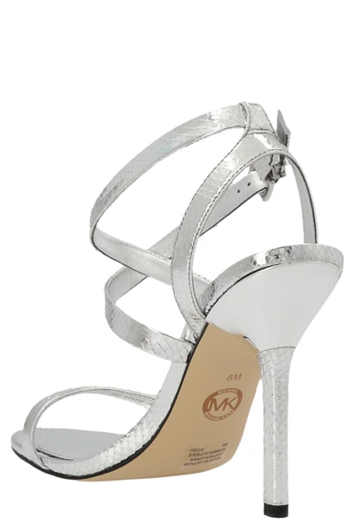 Shop Michael Kors 'asha' Sandals In Silver