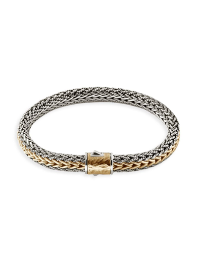 Shop John Hardy Men's Two-tone Reversible Chain Bracelet In Silver Gold