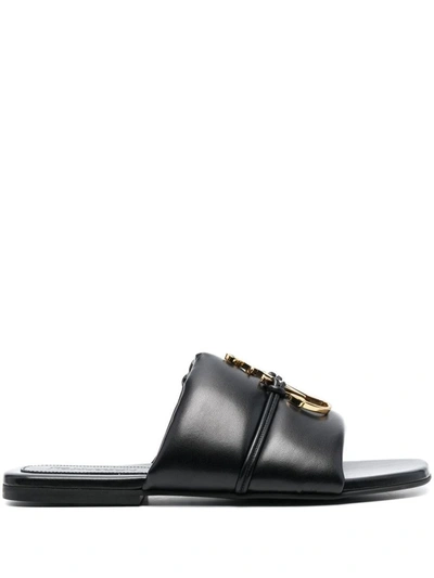 Shop Jw Anderson J.w. Anderson Anchor Logo Slide Shoes In 999 Black