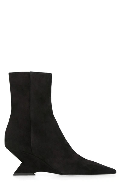Shop Attico The  Cheope Suede Ankle Boots In Black