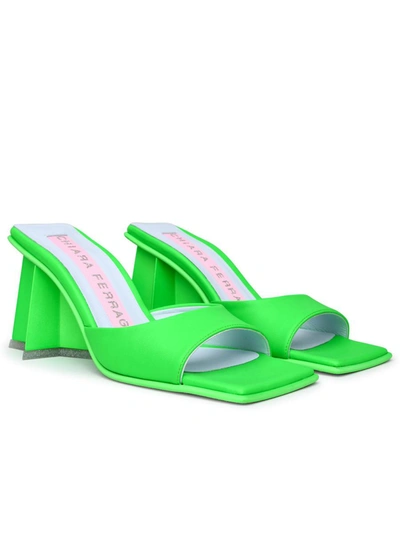 Shop Chiara Ferragni Green Synthetic Leather Andromeda Sandals