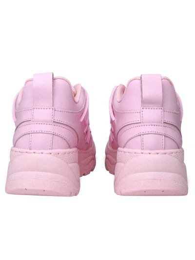 Shop Chiara Ferragni Rose Leather Eye Fly Sneakers In Pink