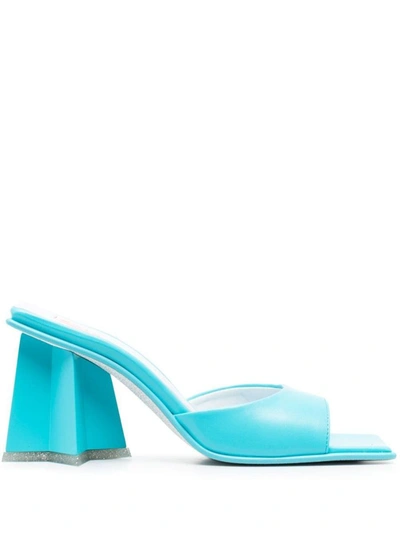 Shop Chiara Ferragni Cf Star Heel Mules In Clear Blue