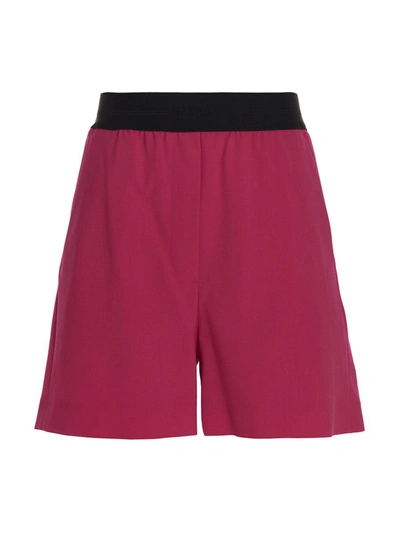 Shop Msgm Wool Bermuda Shorts In Fuchsia