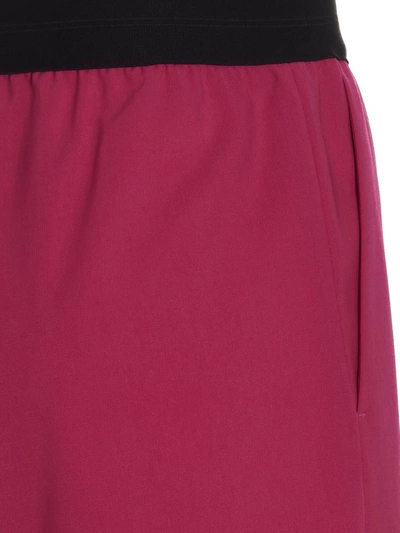 Msgm Bermuda Wool Shorts Elastic Waistband In Fuchsia