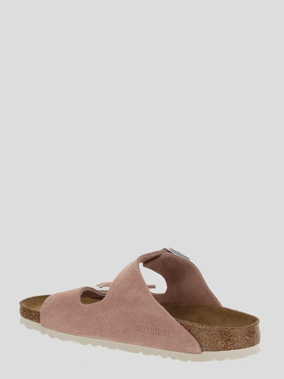 Shop Birkenstock Sandals In <p> Slides In Pink Clay Suede Leather With Open Toe