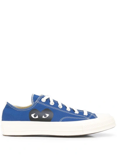 Shop Comme Des Garçons Play Sneakers Low Top In Blue