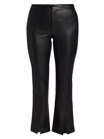Shop Paige Women's Mesa Faux Leather Cropped Pants In Black