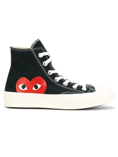 Shop Comme Des Garçons Converse Comme Des Garçons Play X Converse Converse High Heart Logo Sneakers Shoes In Black