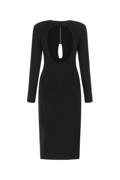 Tom Ford Black Stretch Jersey Midi Dress With Cut-out In Lb999