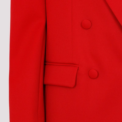 Shop Magda Butrym Wool Blazer Jacket In Red