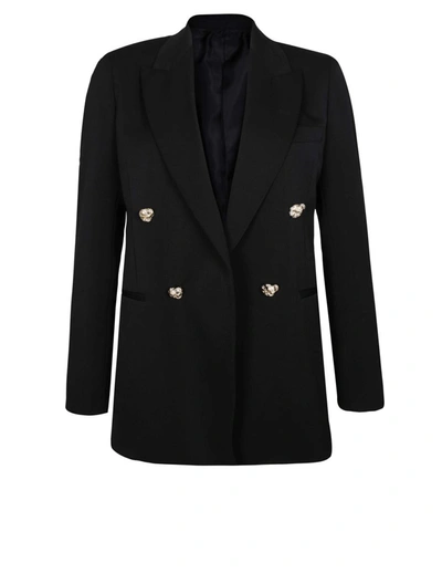 Shop Lanvin Double Breasted Jacket In Black