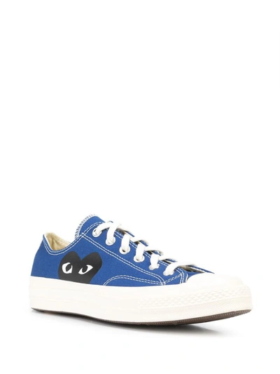 Shop Comme Des Garçons Play Cotton Sneakers In Blue