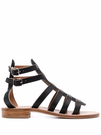 Kjacques K Jacques St Tropez Sandals Black In Black
