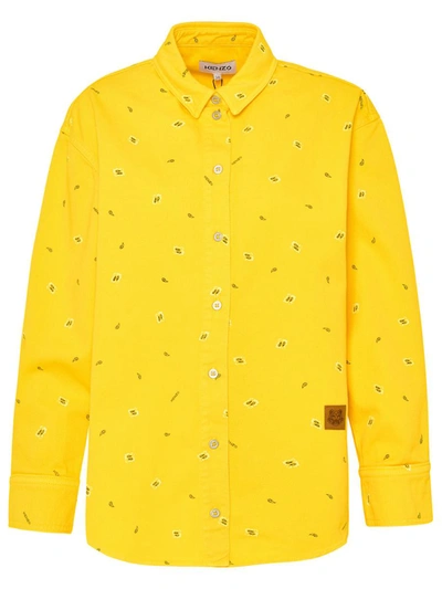 Shop Kenzo Yellow Cotton Bandana Shirt