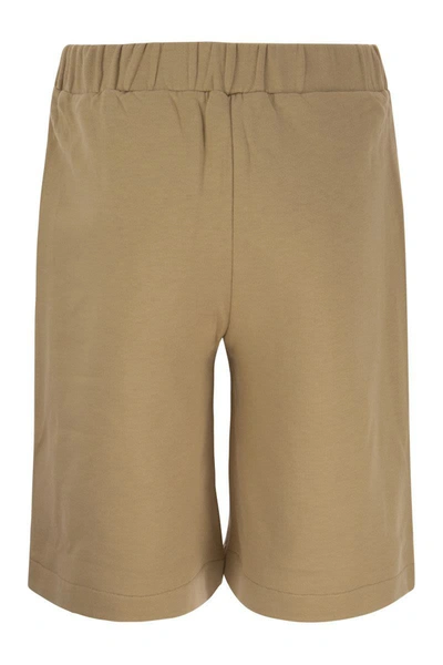 Shop Fay Sweatshirt Bermuda Shorts In Beige