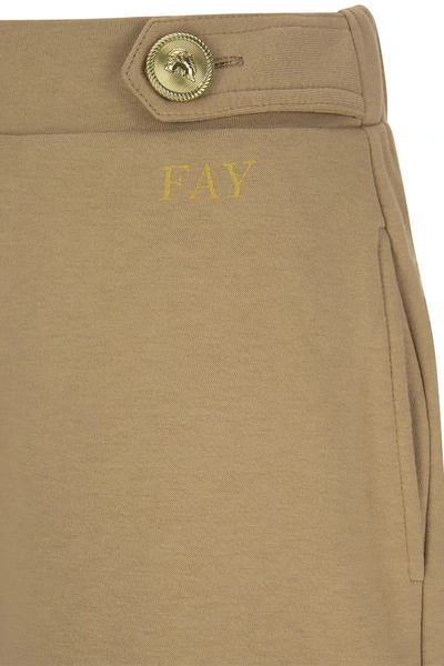 Shop Fay Sweatshirt Bermuda Shorts In Beige