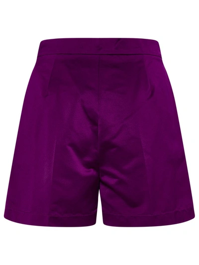 Shop Max Mara Shorts Piroga In Nylon Viola In Violet