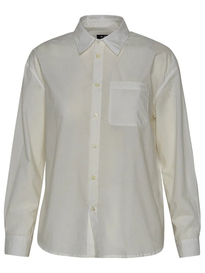 Shop Apc A.p.c. White Cotton Boyfriend Shirt