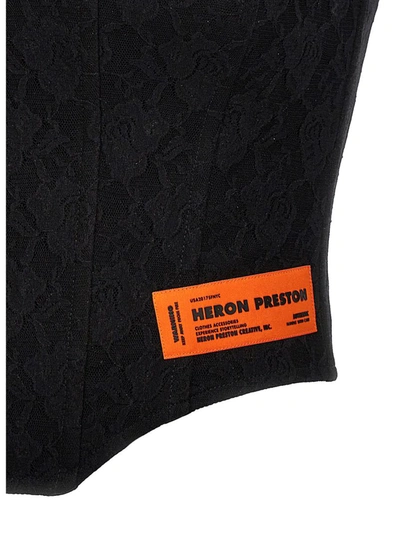Shop Heron Preston Top 'lace Corset' In Black