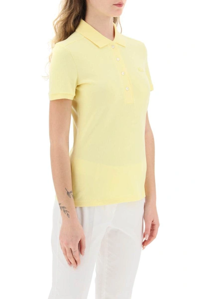 Shop Lacoste Cotton Pique Polo In Yellow