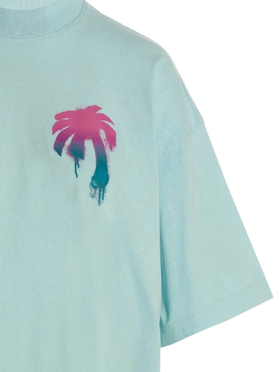 Shop Palm Angels 'i Love Pa' T-shirt In Light Blue