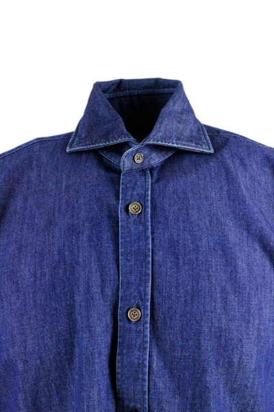 Shop Barba Napoli Shirts In Denim