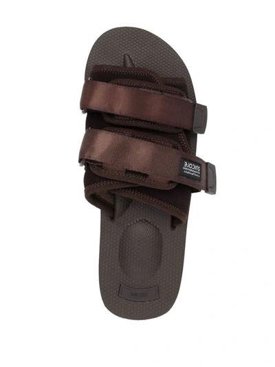Shop Suicoke Moto-vs Leather Sandals In Brown