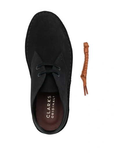 Shop Clarks Leather Desert Boots In Black